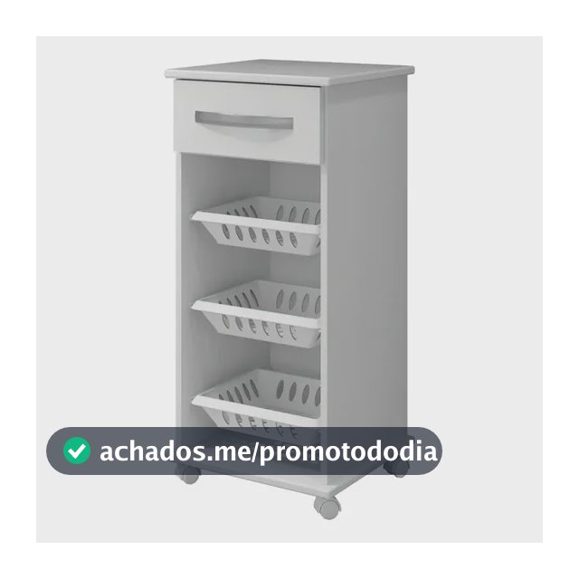 Fruteira Arte Móveis Curitiba Branco MDF Telescópica 1 Gaveta 3 Cestos