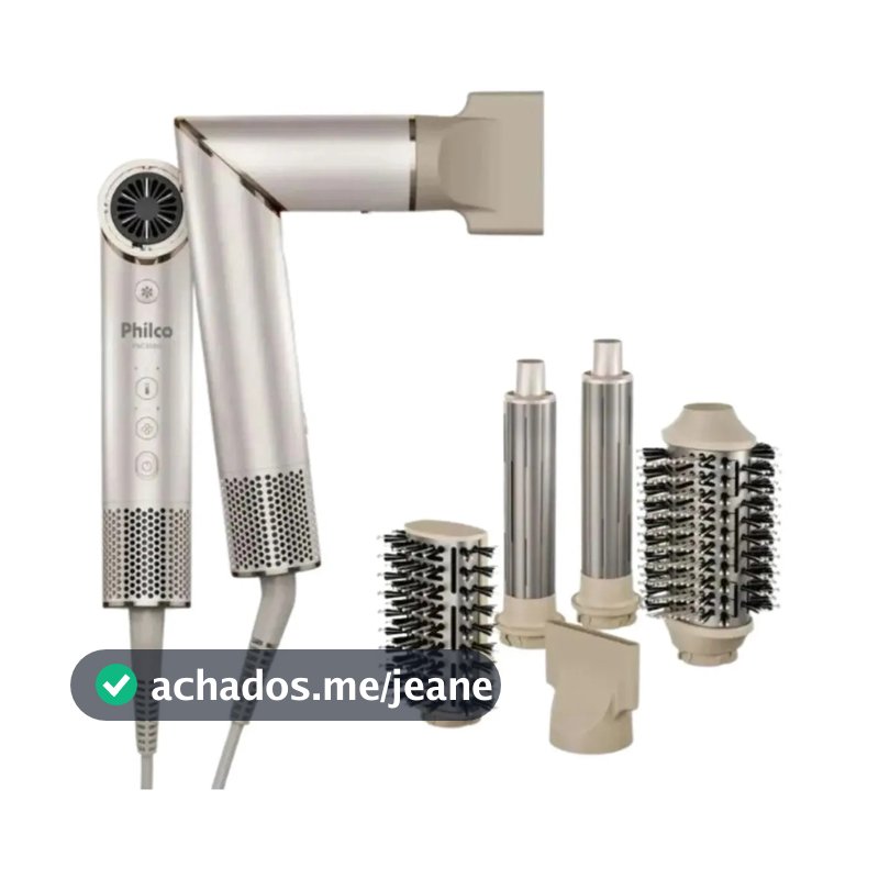 Secador De Cabelos Philco PSC3500 4 Em 1 dobrável Motor BLDC Prateado