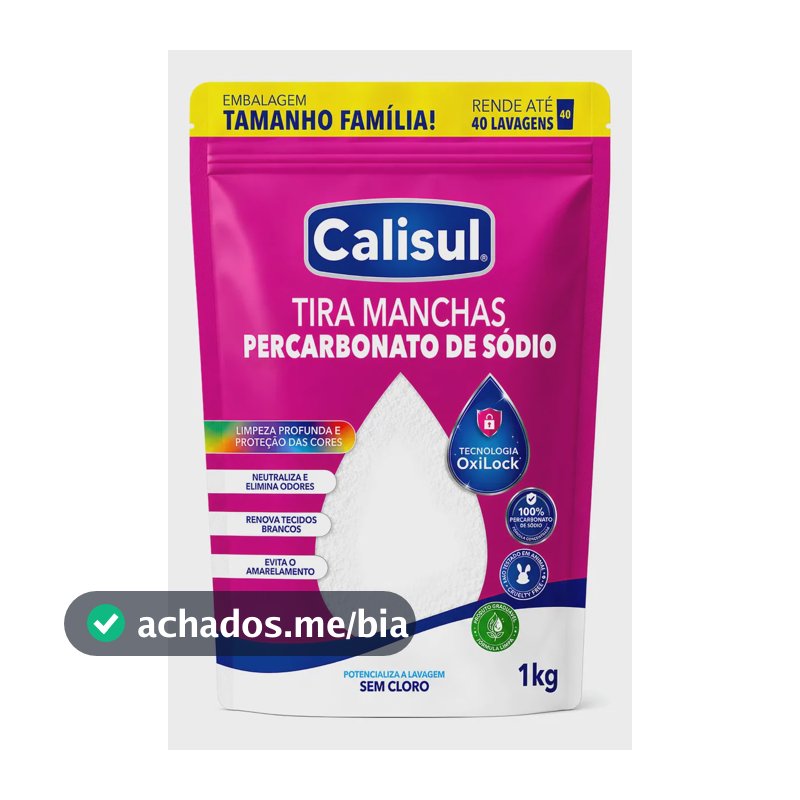 Percarbonato De Sódio 100% Puro Tira Manchas Alvejante - 1kg Calisul
