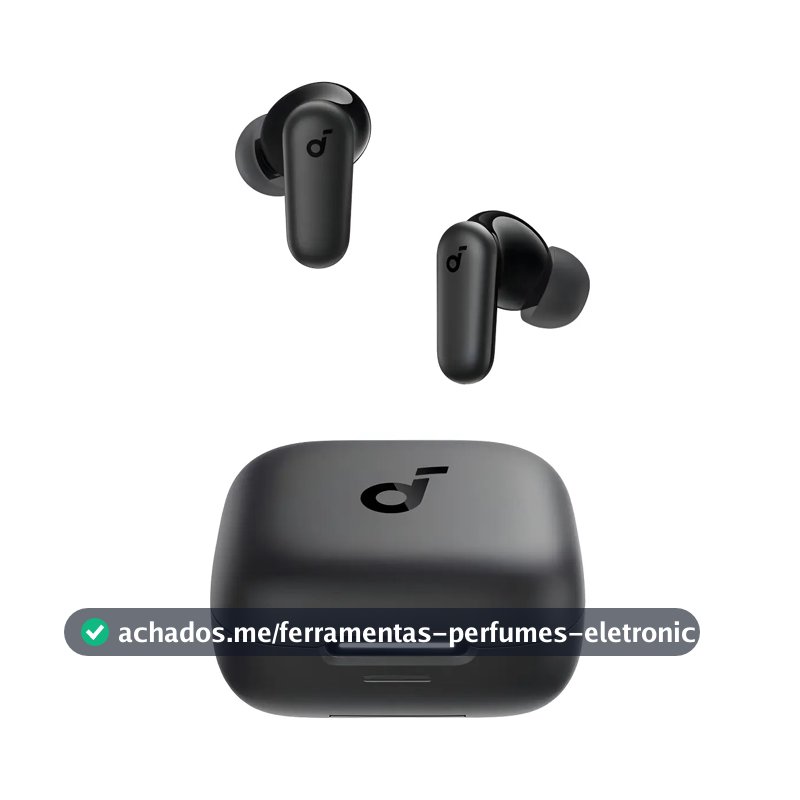 Fone de Ouvido Bluetooth 5.4 soundcore P30i da Anker, Cancelamento de Ruído Adaptativo, Graves Poderosos, 45H de Reprodução, Estojo 2-em-1 com Suporte para Celular, IP54, Fone sem fio TWS, Preto