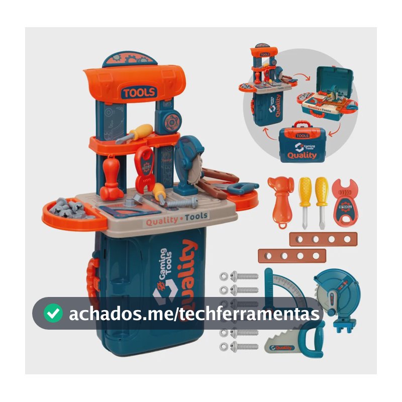Maleta De Ferramentas Infantil 3 Em 1 Multi Montagens
