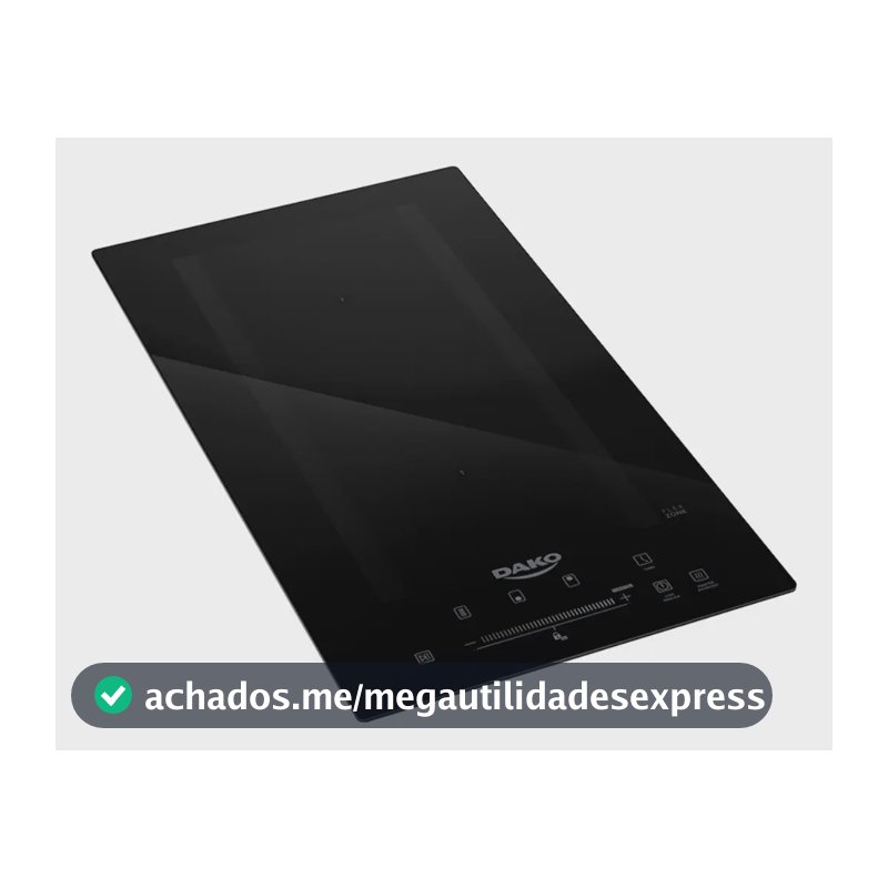 Cooktop De Indução 2 Bocas Dako Com Zona Flexível e 9 Níveis de Potência Mais Turbo