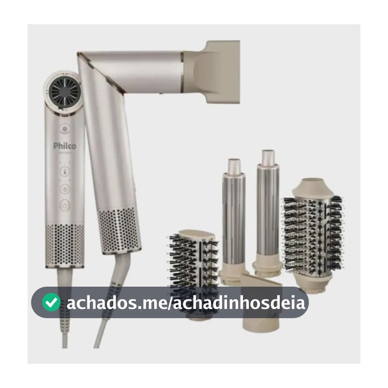 Secador De Cabelos Philco PSC3500 4 Em 1 dobrável Motor BLDC Prateado