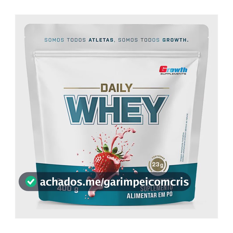 Daily Whey Protein 400g Growth Supplements Morango