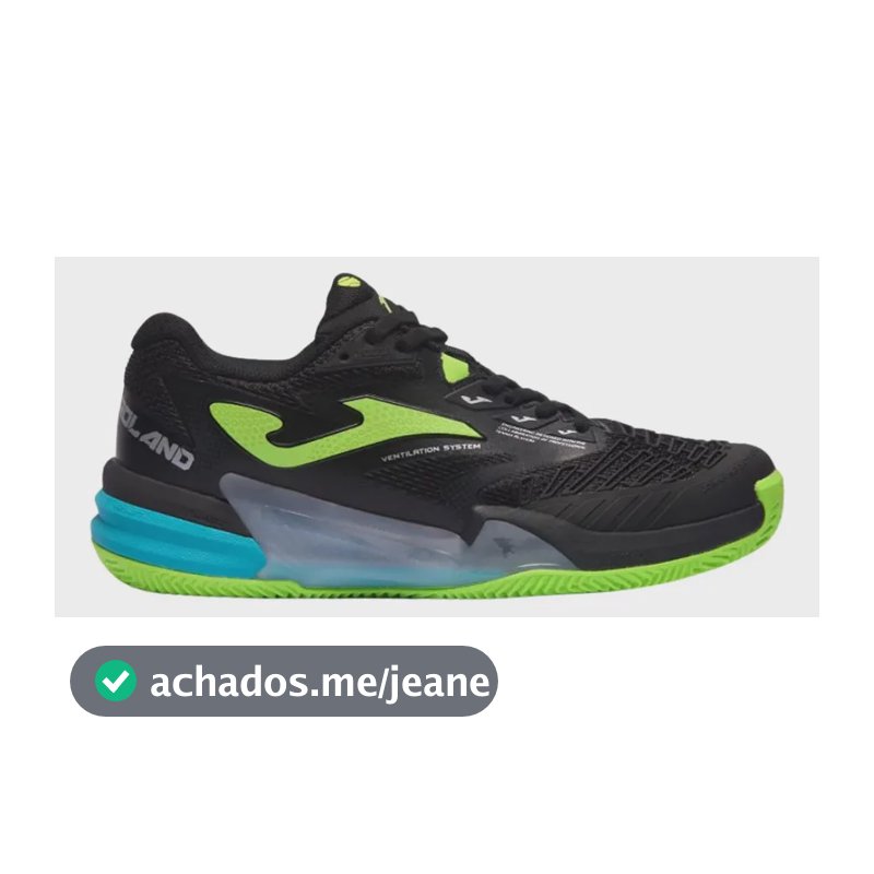 Tênis Joma Roland Saibro - Preto E Verde Preto. 40