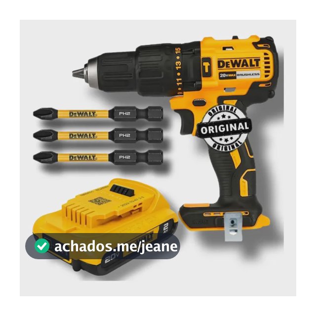 Parafusadeira Dewalt Dcd7781 + Bateria 2ah Dcb203 + 3 Bits Amarelo 127/220v 60hz