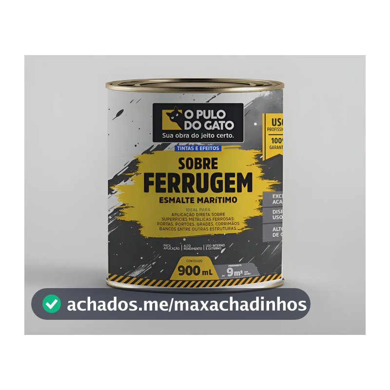Tinta Esmalte Para Ferrugem - Sobre Ferrugem 900ml Cinza Brilhante