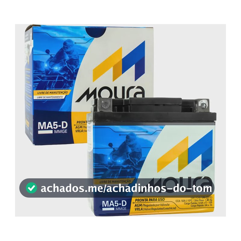 Bateria Moura Ma5-d Para Moto Titan Fan Biz Bros Fazer Direito 12v