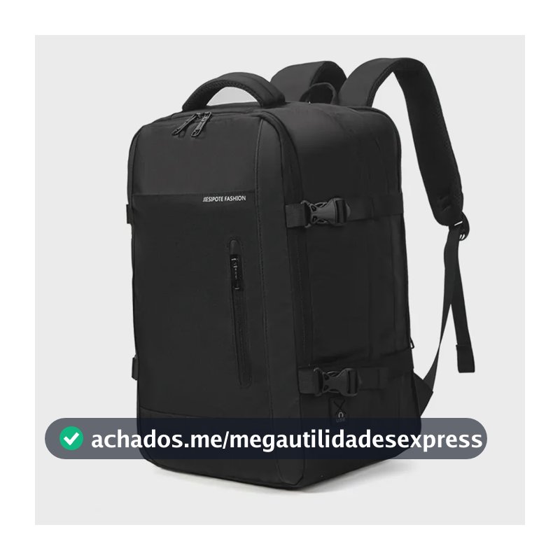 Mochila sem gênero, impermeável, reforçada, com capacidade ampliada de 30-42L, adequada para portátil, viagens diárias, cor preta