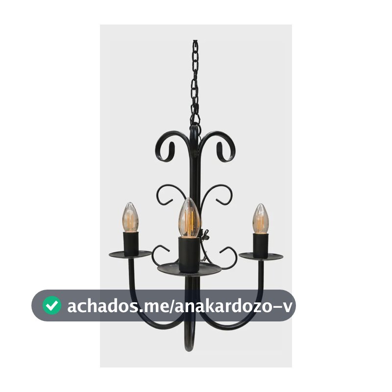 Lustre Luminária Pendente Rústico Teto Sala Quarto Preto 110v/220v Preto