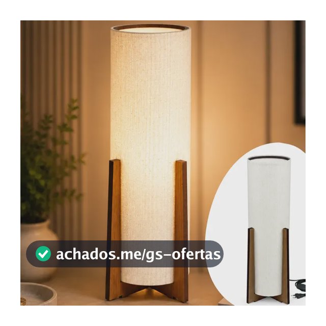Luminária Abajur Atlas Chão Quarto  De Madeira Mdf Imbuia Cru Imbúia