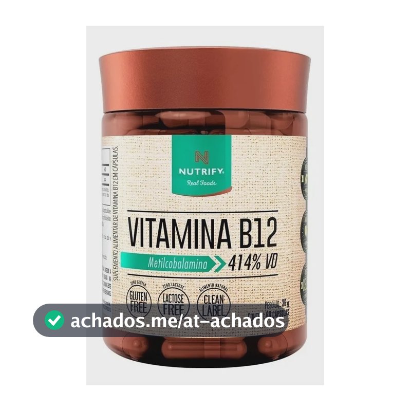 Vitamina B12 Nutrify Vitamina e Minerais em cápsula Sem sabor x 36g de 60 un