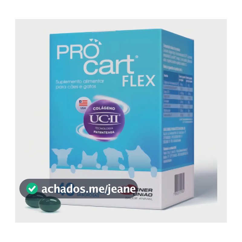Suplemento Colágeno Cães e Gatos Procart Flex 40 Cápsulas