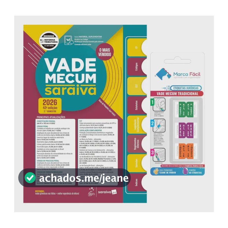 Vade Mecum Saraiva Tradicional - 42a Edição 2026 2º Semestre + Marca Fácil