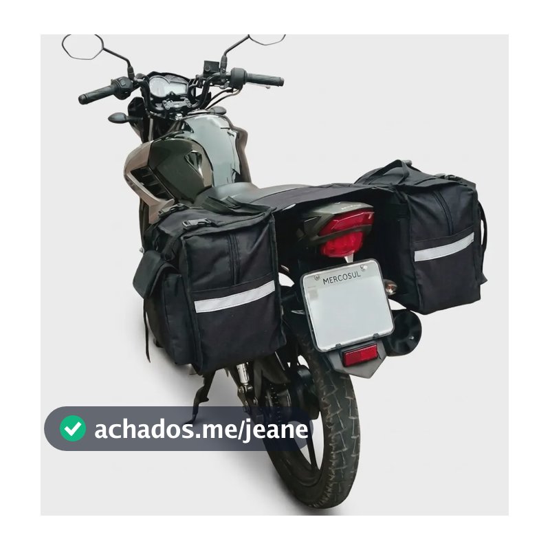 Alforge Universal Moto Lateral Impermeável Forrado Preto