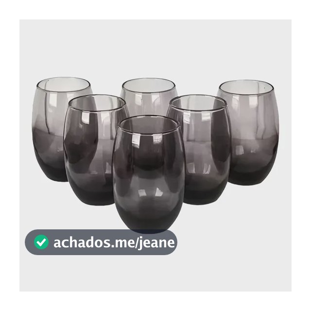 Jogo De Copos Aruba Long Drink 465ml Cinza 6 Peças Sm Fume