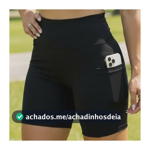 Shorts Feminino Academia Modeladora Com Bolso Proteção Uv50