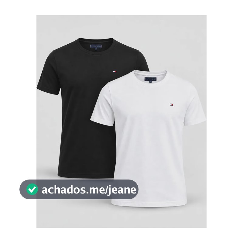Kit Camisetas Tommy Hilfiger Preta/branca 2un - Original Preta/branca Gg