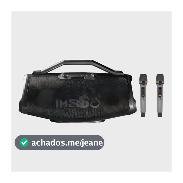 Caixa De Som Imenso X75 200w Rms 9000mah Ipx4 C/ 2 Microfone Preto 127/220v