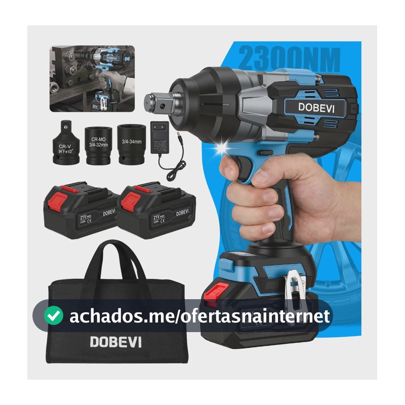Chave De Impacto 2300nm Brushless 2 Bateria Camião Pesado Azul 110/220v
