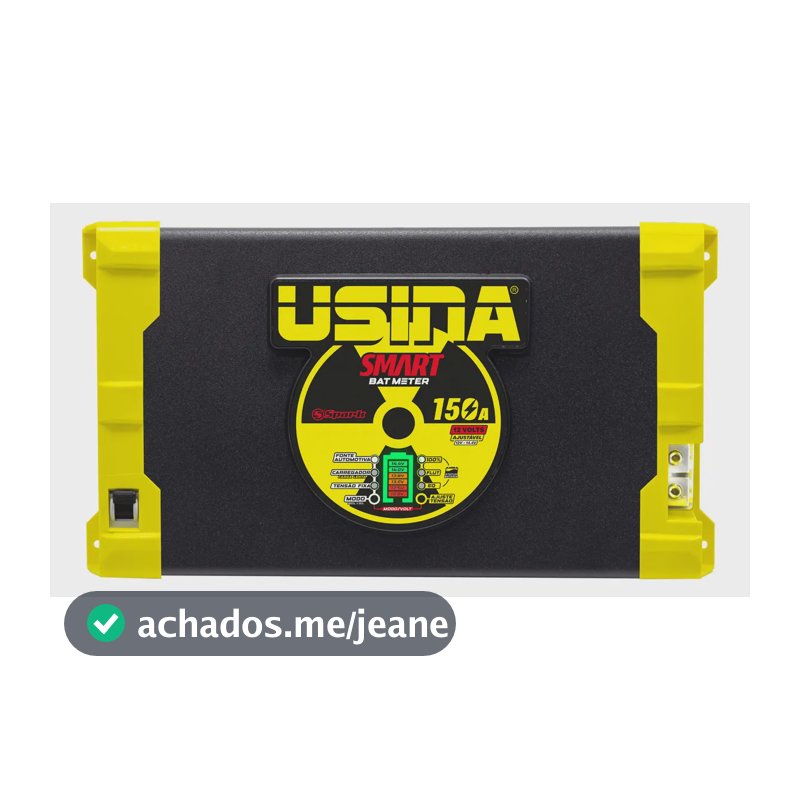 Fonte Carregador Usina 150A Smart Bat Meter Bivolt 2000W Amarelo
