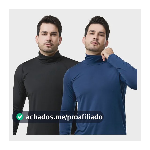 Kit 2 Camisa Camiseta Gola Alta Térmica Uv Blusa Masculina