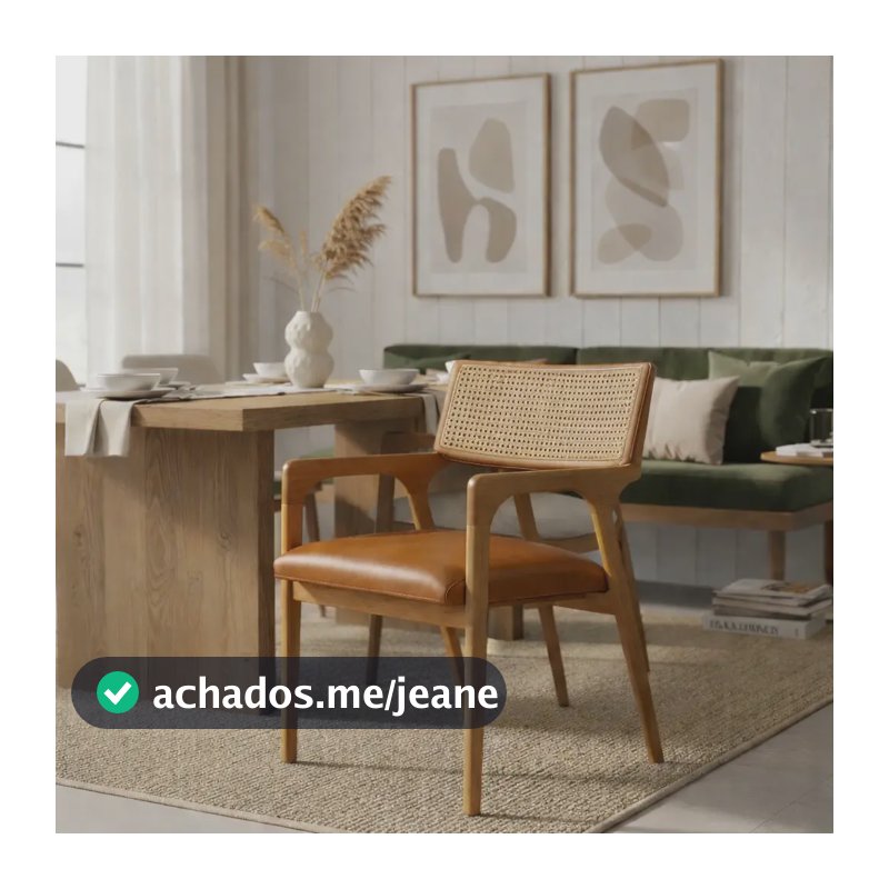 Cadeira Em Madeira Maciça De Palinha Linho Bege Poltrona Liso Cinamomo Couro Caramelo