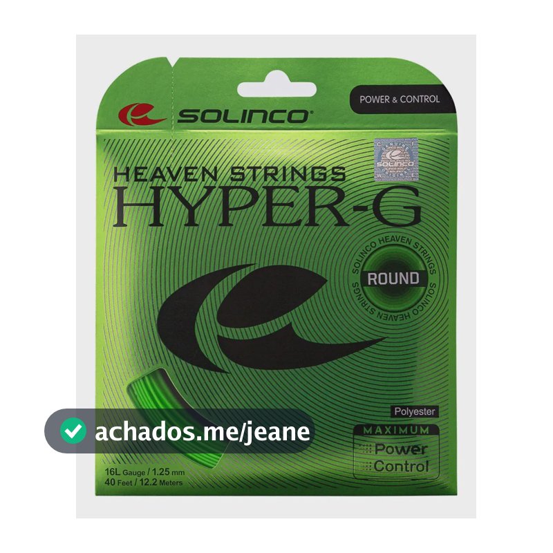 Corda Tenis Solinco Hyper G Round Verde 1.25mm 12.2m Co-Poliester
