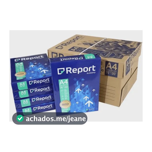Papel Sulfite A4 Suzano Premium Report 75g Caixa C/10 Resmas Branco