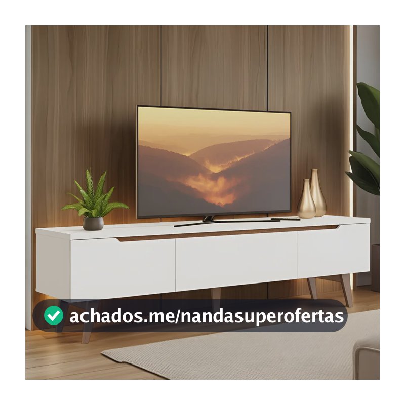 Rack Para Tv Até 75 Polegadas Madesa Brest 2 Portas 1 Gave B Cor Branco