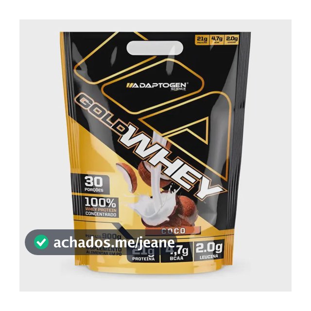 100% Gold Whey Refil Concentrado 900g - Adaptogen