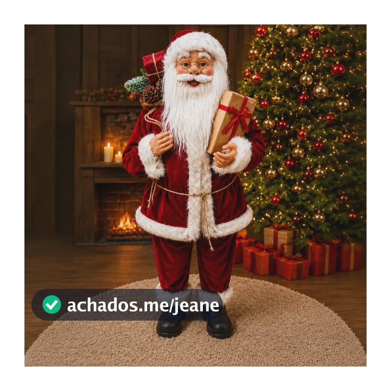 Papai Noel Gigante 1 Metro Boneco Enfeite Natal Luxo Premium Vermelho N/a