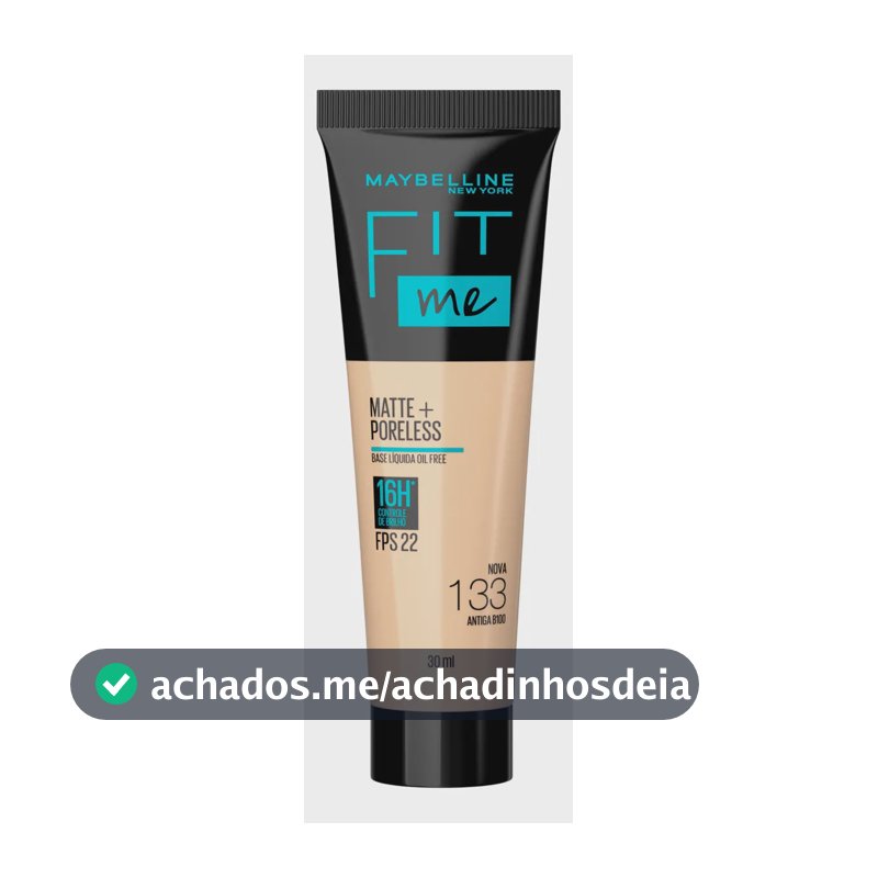 Base de maquiagem líquida Maybelline Fit Me Matte+ Poreless Fit Me FPS tom nova 133 antiga b100 - 72mL 45g