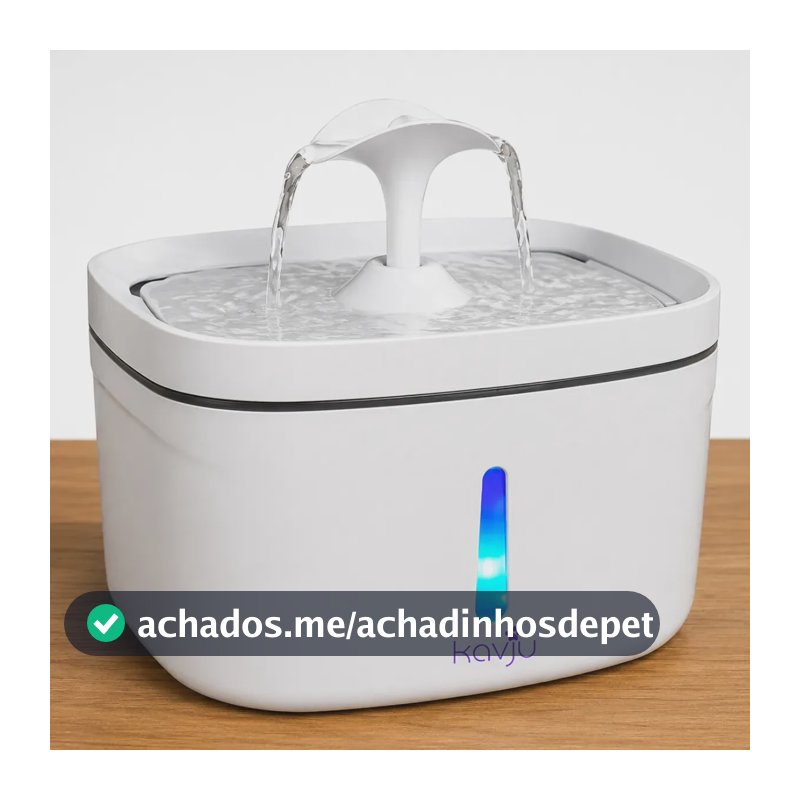 Bebedouro Kvju Automático Com LED De 2.5L Para Gatos E Cães