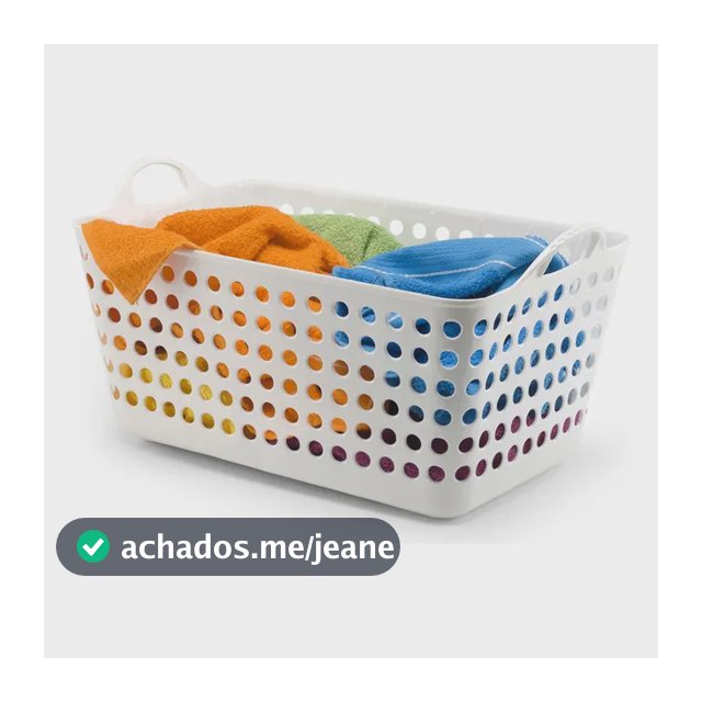 Cesto Multiuso Roupa Plastico Retangular Branco Arthi Branco