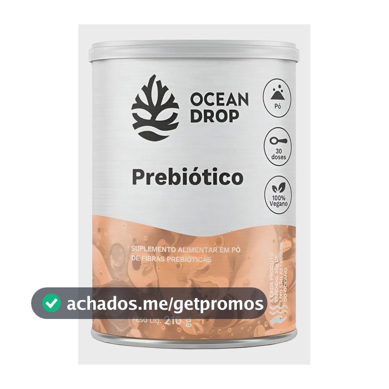 Prebiótico Ocean Drop Fibras Prebióticas Ágar Ágar Vegano Prebiotico 210g