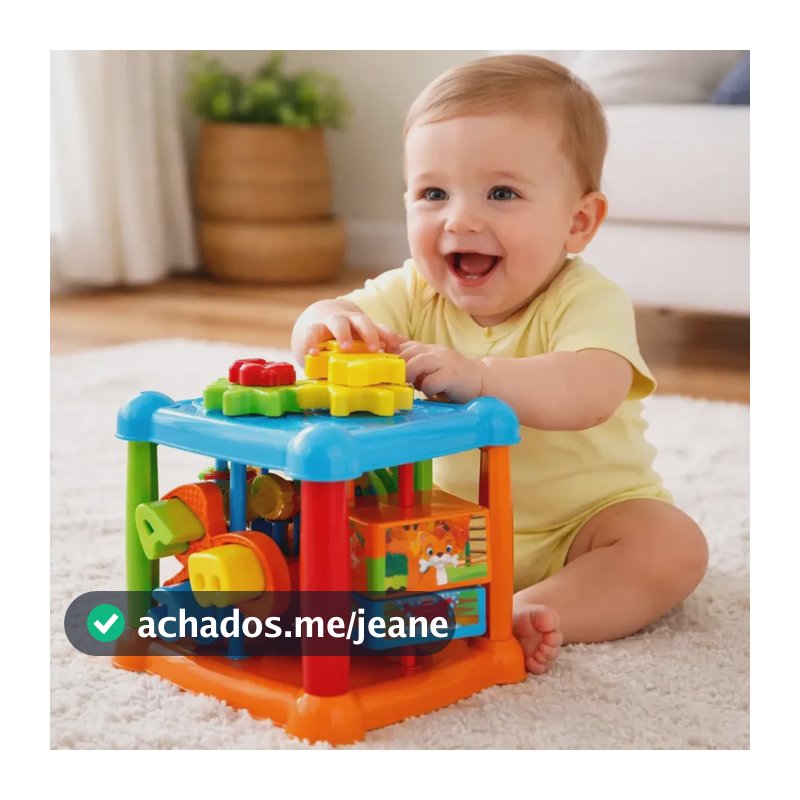 Brinquedo Blocos Cubo Montar Interativo Presente Bebês 1 Ano Colorido