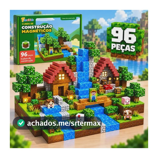 Blocos Magnéticos De Montar 96 Peças Brinquedo Educativo 96 Blocos De Construção