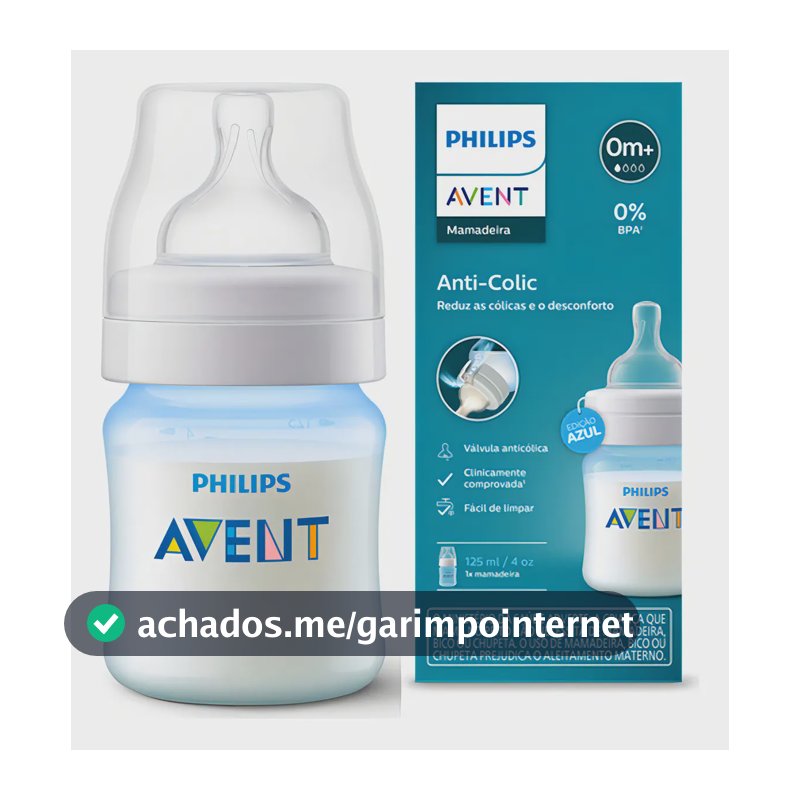 Mamadeira Classica Anti-colic 125ml Azul Philips Avent
