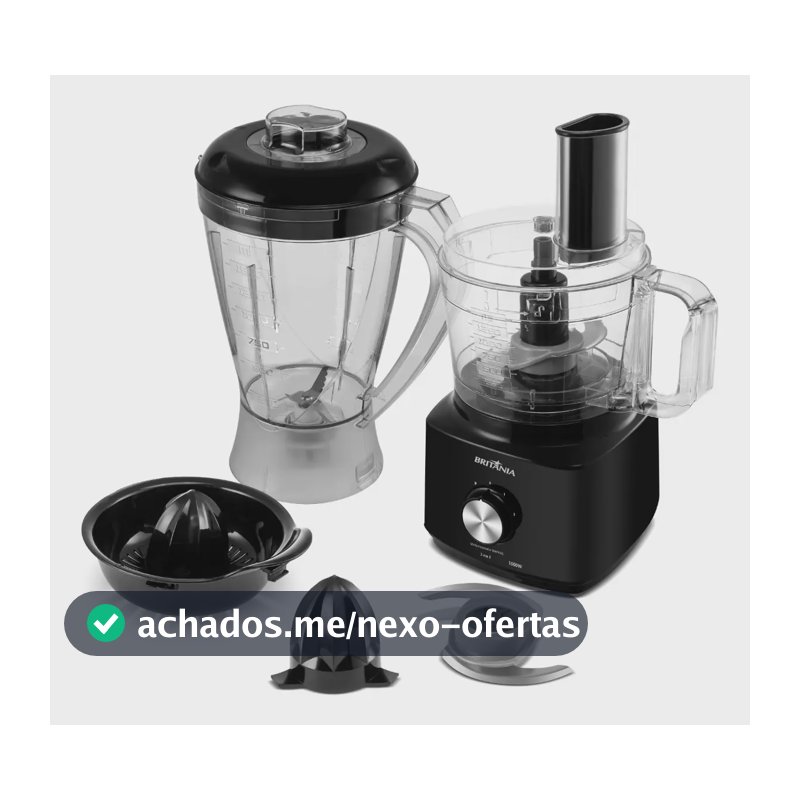 Multiprocessador britânia Bmp900 1000w 3 em 1 inox Preto