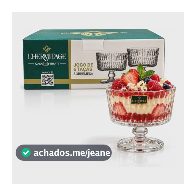 Jogo 6 Taças Cristal Para Sobremesa L'hermitage 190ml
