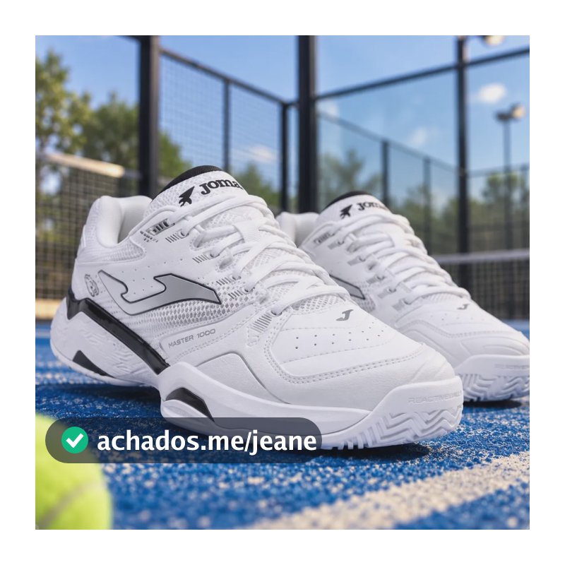 Tênis Joma Master 1000 Masculino Original Padel Saibro Branco Lisa 41 Br