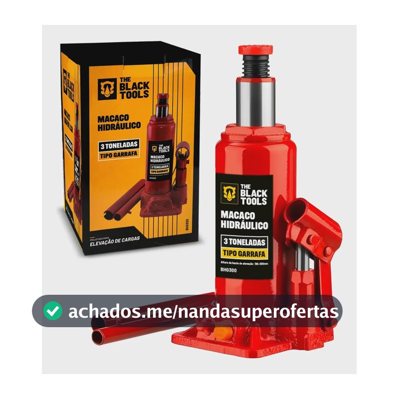 Macaco Hidráulico Vermelho Garrafa 3 Toneladas Para Carro