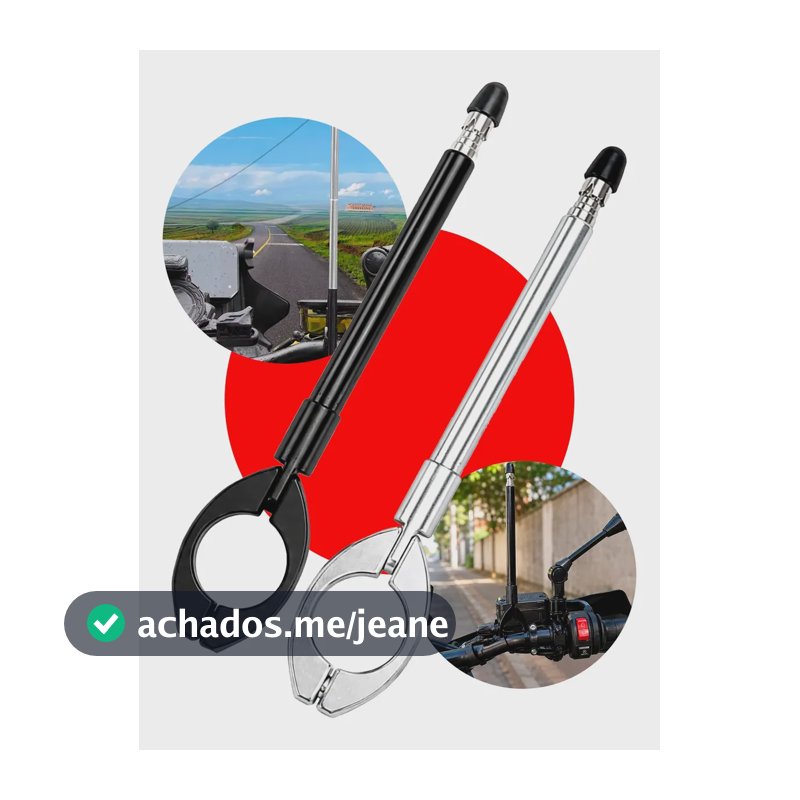 Antena Corta Pipa Guidão Moto Retrátil 7 Estágios Inox 60cm Preto