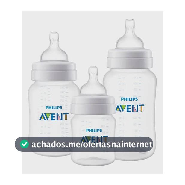 Kit Philips Avent triplo mamadeira clássica Anti-Colic 3.0 transparente 125ml, 260ml e 330ml
