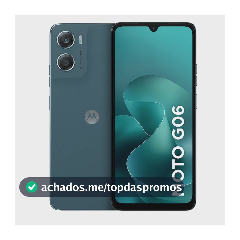 Smartphone Motorola Moto G06 - 64GB 4GB RAM + 8GB Ram Boost, Camera 50MP com AI, Bateria de 5200 mAh e Tela 6.9" - Azul Marinho