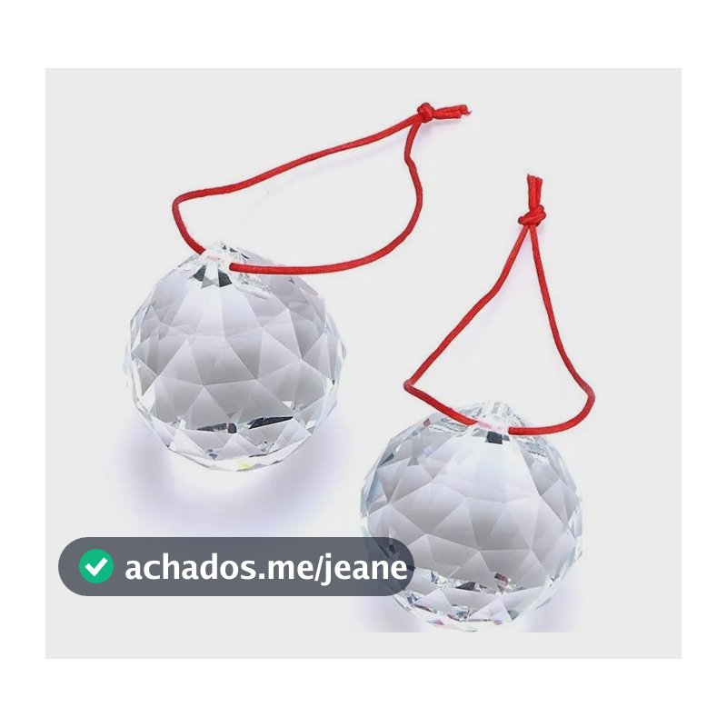 Kit Feng Shui 2 Bolas Esferas Multifacetada Cristal K9 40mm  Cristal