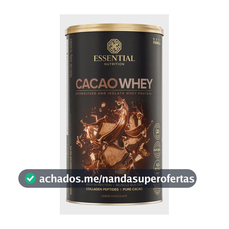 Cacao Whey Protein Isolado e Hidrolisado 420g Essential Nutrition