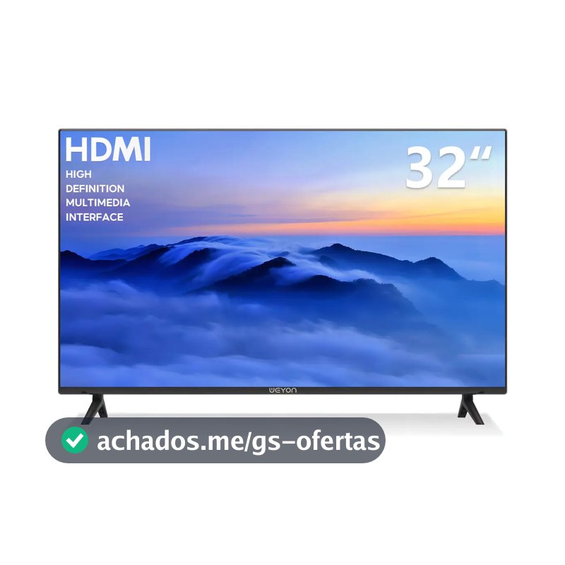 TV 32 Polegadas Digital HD 2 HDMI 2 USB VGA para Sala Quarto Escritório Imagem Nítida e Conexões Versáteis