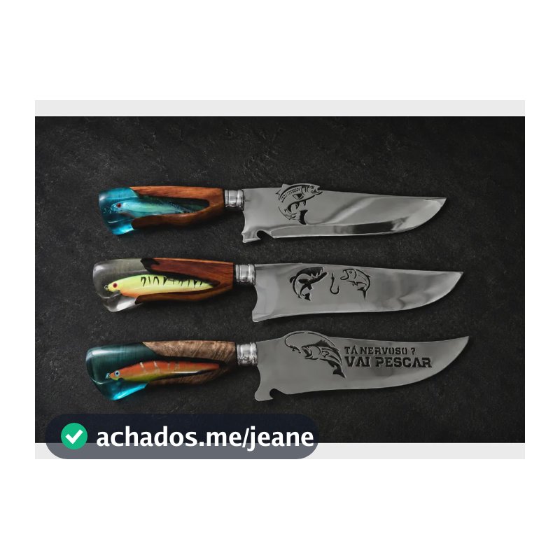Faca Picanheira Pesca Variada Aço Inox 8 Polegadas Churrasco Híbrido